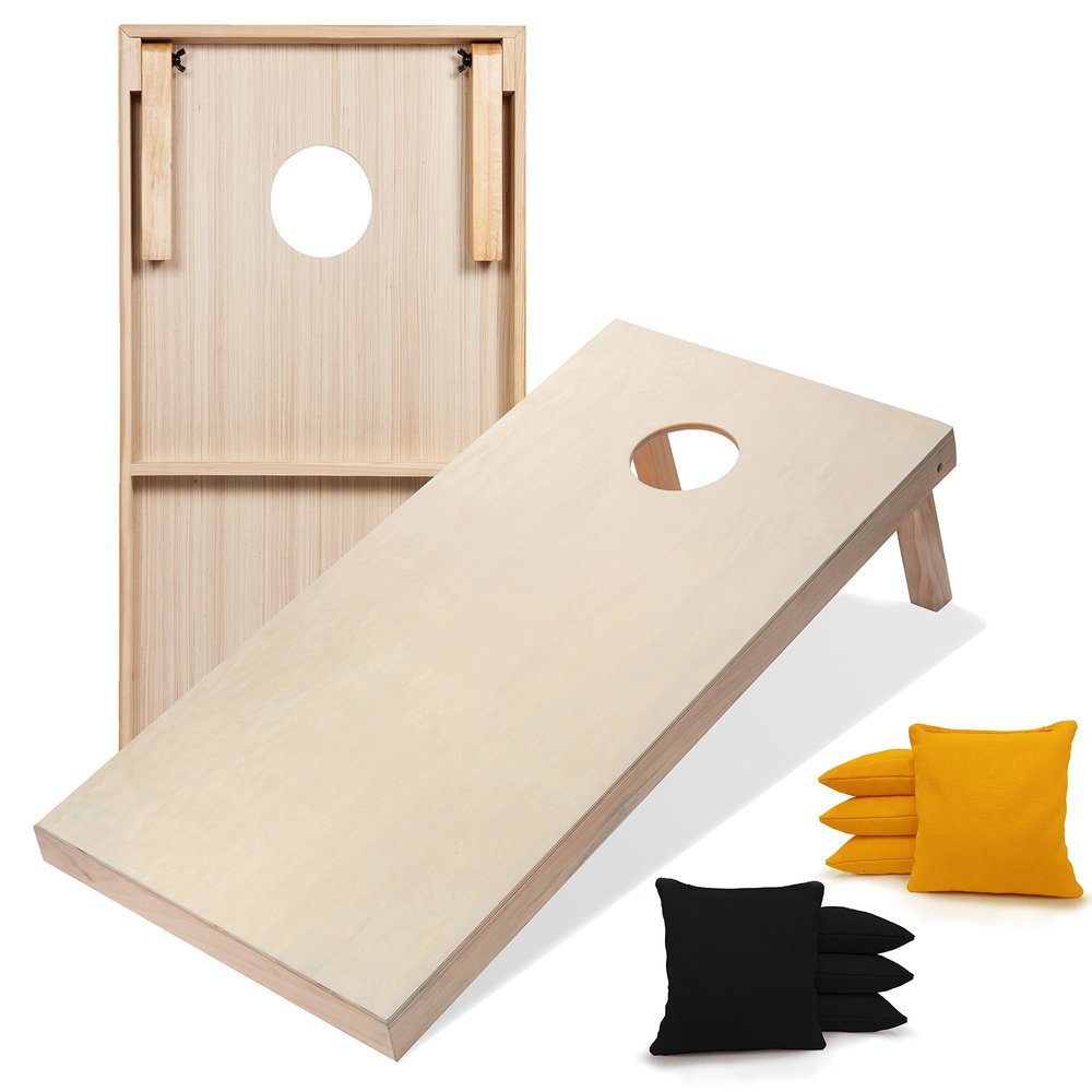 Tailgating Pros Premium Cornhole Game - Regulation or Tailgating Size Corn Hole Boards w/Corn Filled Bags & Optional LED Lights