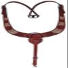 Showman Floral Tooled Leather Pulling Collar w/Rawhide Buck Stitch Inlays view 1