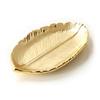 Lependor Golden Leaf Shaped Small Ceramic Jewelry Ring Dish Necklace Bracelet Holder Tray Organizer, Ceramic Decorative Trinket Dish for Wedding Party Woman Girl -Small Gold Leaf view 1