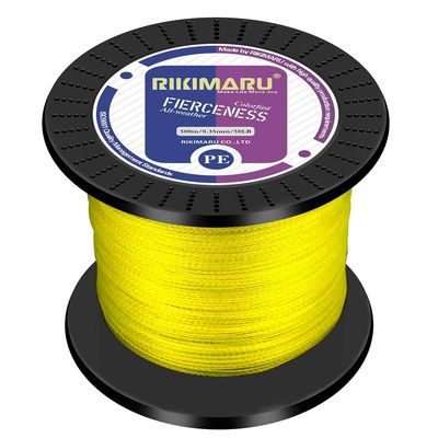 Braided Fishing Line Abrasion Resistant Superline Zero Stretch&Low Memory Extra Thin Diameter Yellow 1094Yds,120LB