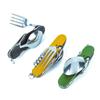 6-in-1 Multi-Function Camping Utensil Flatware Set Detachable Spoon Fork Knife Combo Mess Kit with Carrying Pouch (Black + Gold + Green) view 1