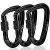 3 Heavy Duty Carabiner Clips 12kN (2697 lbs)-Lightweight Locking Carabiners for Securing PetsCamping, Hiking, HammockOutdoor and Gym etc, Keychains& Utility view 1