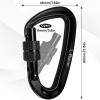 3 Heavy Duty Carabiner Clips 12kN (2697 lbs)-Lightweight Locking Carabiners for Securing PetsCamping, Hiking, HammockOutdoor and Gym etc, Keychains& Utility view 3