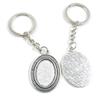 1 PCS Antique Silver Keyrings Keychains Key Ring Chains Tags Clasps Y5JH4 Oval Cabochon Base Blank 25x18mm view 1