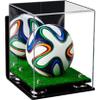 Better Display Cases Acrylic Mini - Miniature (not Full Size) Soccer Ball Display Case with Mirror Case, Silver Risers, Wall Mount and Turf Base (B03/A015) view 1