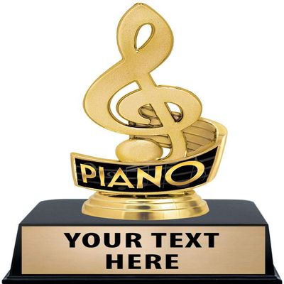 Crown Awards Piano Trophies with Custom Engraving, 6" Personalized Piano Music Trophy On Black Base 50 Pack