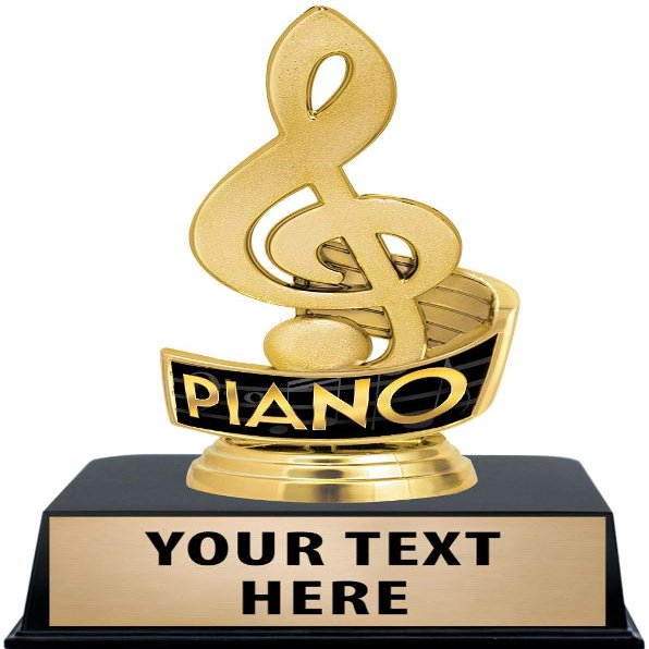Crown Awards Piano Trophies with Custom Engraving, 6" Personalized Piano Music Trophy On Black Base 50 Pack