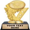 Crown Awards Kickball Trophies with Custom Engraving, 6" Personalized Gold Fireball Kickball Trophy On Black Base 10 Pack view 1