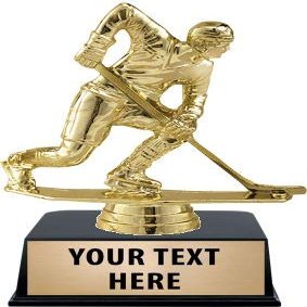 Crown Awards Hockey Trophies with Custom Engraving, 5.5" Personalized Hockey Forward Male Trophy On Black Base 20 Pack Prime
