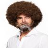 Enigma Costume Wigs Painter Man Wig & Beard Set  Brown Large Afro Wig Bob Facial Hair Goatee Ross with Mustache for Artist, Teacher & Costume Cosplay with MaxWigs Care Guide view 1
