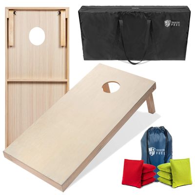 Tailgating Pros Cornhole Boards - 4'x2' & 3'x2' Cornhole Game w/Carrying Case & Set of 8 Corn Hole Bags - 150+ Color Combos!