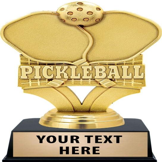 Crown Awards Pickleball Trophies with Custom Engraving, 6" Personalized Pickleball Trophy On Black Base 50 Pack