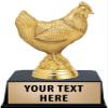 Crown Awards Chicken Trophies with Custom Engraving, 5.5" Personalized Gold Chicken Trophy On Black Base 10 Pack view 1