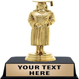 Crown Awards Graduation Trophies with Custom Engraving, 6" Personalized Female Graduation Trophy On Black Base 10 Pack