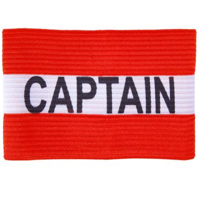 Crown Sporting Goods Captain Armband | Adult Team Sports Athletic Accessory | One-Size Elastic Player Band for College, Intramural, Recreational, Indoor & Outdoor, Soccer & Basketball (Red)