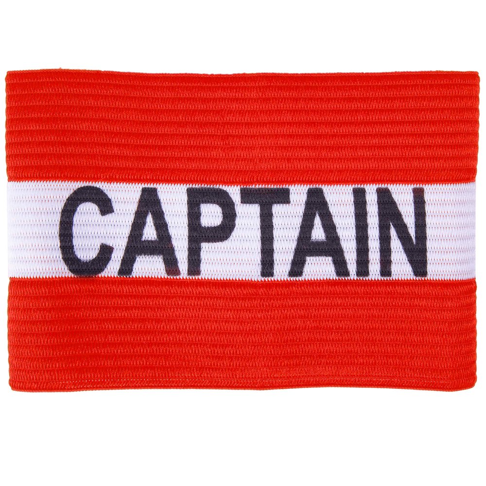 Crown Sporting Goods Captain Armband | Adult Team Sports Athletic Accessory | One-Size Elastic Player Band for College, Intramural, Recreational, Indoor & Outdoor, Soccer & Basketball (Red)