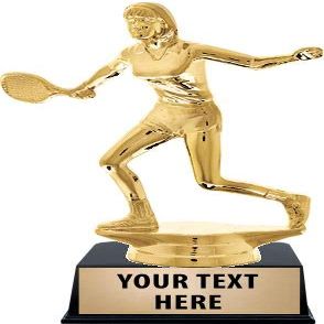 Crown Awards Racquetball Trophies with Custom Engraving, 6" Personalized Female Racquetball Trophy On Black Base 5 Pack Prime