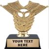 Steering Wheel Trophies with Custom Engraving, 5.5" Personalized Gold Safe Driving Award Trophy On Black Base 10 Pack Prime view 1