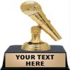Crown Awards Microphone Trophies with Custom Engraving, 5.5" Personalized Gold Microphone Trophy On Black Base 10 Pack view 1