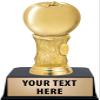 Crown Awards Apple Trophies with Custom Engraving, 6" Personalized Gold Teachers Apple Education Trophy On Black Base 10 Pack view 1