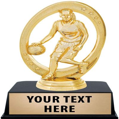 Crown Awards Basketball Trophies with Custom Engraving, 6" Personalized Girls Basketball Championship Trophy On Black Base 50 Pack Prime