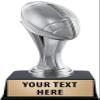Crown Awards Football Trophies with Custom Engraving, 6" Personalized Silver Iconz Football Trophy On Black Base 10 Pack view 1