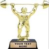 Crown Awards Weightlifting Trophies with Custom Engraving, 6" Personalized Male Barbell Bodybuilder Trophy On Black Base 5 Pack Prime view 1