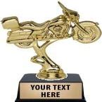 Crown Awards Motorcycle Trophies with Custom Engraving, 6" Personalized Motorcycle Racing Trophy On Black Base 10 Pack