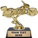 Crown Awards Motorcycle Trophies with Custom Engraving, 6" Personalized Motorcycle Racing Trophy On Black Base 10 Pack