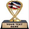 Crown Awards Memorial Day Trophies with Custom Engraving, 6" Personalized Patriotic Memorial Day Trophy On Black Base 50 Pack view 1