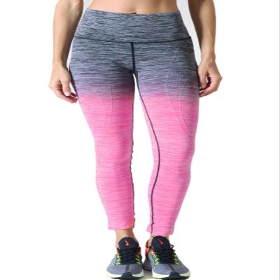 Women's Workout Training Leggings Ombre Space Dye Ultrasoft Stretchy Athletic Yoga Pants Tights (Fuchsia, Extra Large)