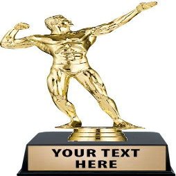 Crown Awards Bodybuilding Trophies with Custom Engraving, 6" Personalized Male Bodybuilder Trophy On Black Base 10 Pack