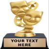 Crown Awards Drama Trophies with Custom Engraving, 6" Personalized Gold Drama Masks Trophy On Black Base 10 Pack view 1