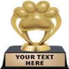 Crown Awards Paw Print Trophies with Custom Engraving, 6" Personalized Gold Paw Print Trophy On Black Base 10 Pack view 1