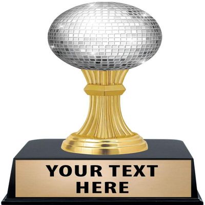 Crown Awards Disco Ball Trophies with Custom Engraving, 6" Personalized Glimmer Ball Dance Trophy On Black Base 10 Pack