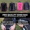 Athletico Golf Shoe Bag - Zippered Shoe Carrier Bags With Ventilation & Outside Pocket for Socks, Tees, etc. (Gray) view 2