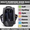 Athletico Golf Shoe Bag - Zippered Shoe Carrier Bags With Ventilation & Outside Pocket for Socks, Tees, etc. (Gray) view 3