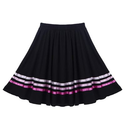 Alvivi Kids Girls Vintage Full Length Circle Long Skirt Liturgical Praise Spirit Lyrical Dance wear Costume Pink Ribbon 8-10