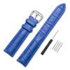 Narako Alligator Style Genuine Leather Watch Bands Genuine Calf Leather Replacement Watch Strap with Stainless Metal Buckle Clasp 12mm 14mm 16mm 18mm 20mm 22mm 24mm for Men and Women (16mm, Blue) view 1