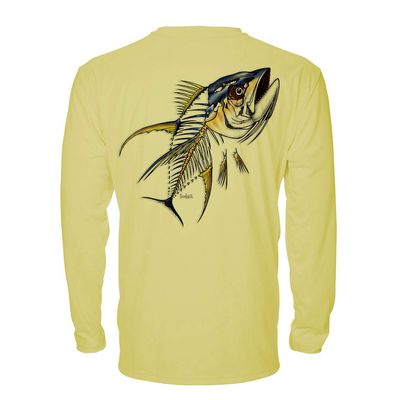 Denali Performance Men's UPF 50+ ProtectUV Long Sleeve T-Shirt - Yellowfin Tuna Design by Marcos Augusto, XL Yellow