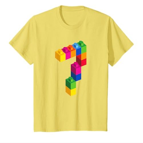 7 Year Old Building Blocks Birthday T Shirt Bricks 7th Gift T-Shirt