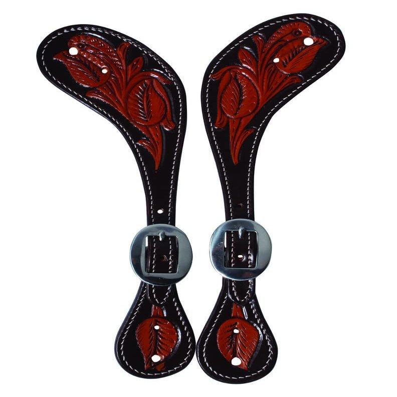 Professional's Choice Chocolate Floral Spur Strap 2
