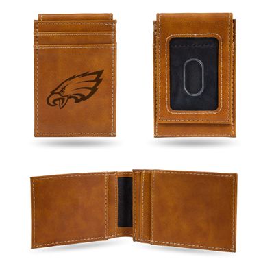 Rico Industries Laser Engraved Front Pocket Wallet, Philadelphia Eagles, 2.75 x 4-inches Brown