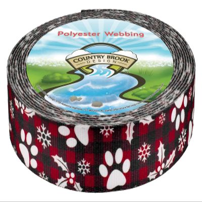 Country Brook Design - Christmas Plaid Polyester Webbing (1 1/2 Inch, 20 Yards)