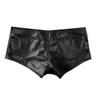 Agoky Women's Wet Look PVC Leather Zipper Front Low Waisted Hot Boyshorts Night Club Booty Shorts Bottoms Black Small view 4