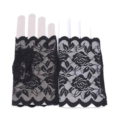 GOMYIE Womens Sunblock Fingerless Gloves Summer Uv Protection Driving Cotton Gloves(black)