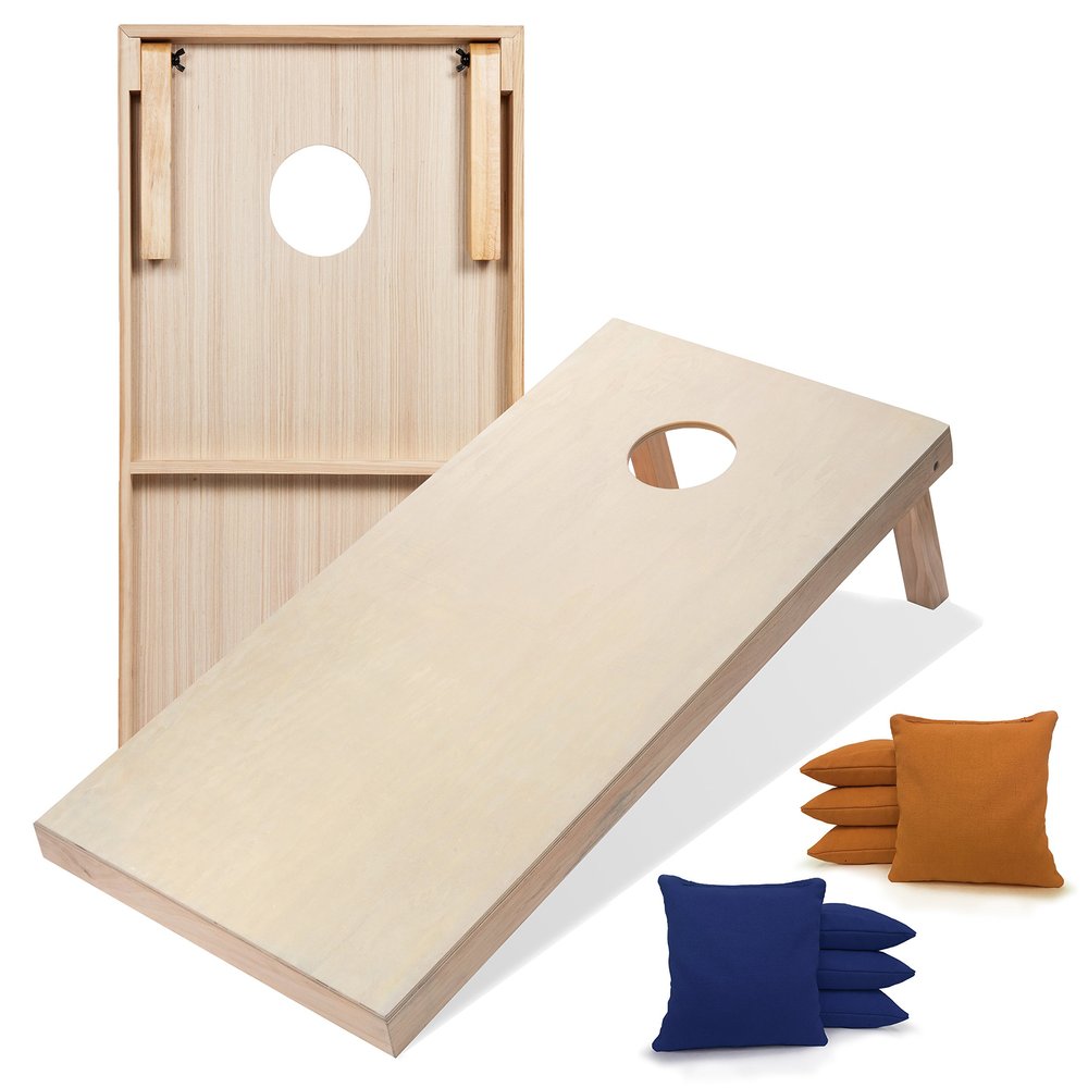 Tailgating Pros Premium Cornhole Game - Regulation or Tailgating Size Corn Hole Boards w/Corn Filled Bags & Optional LED Lights