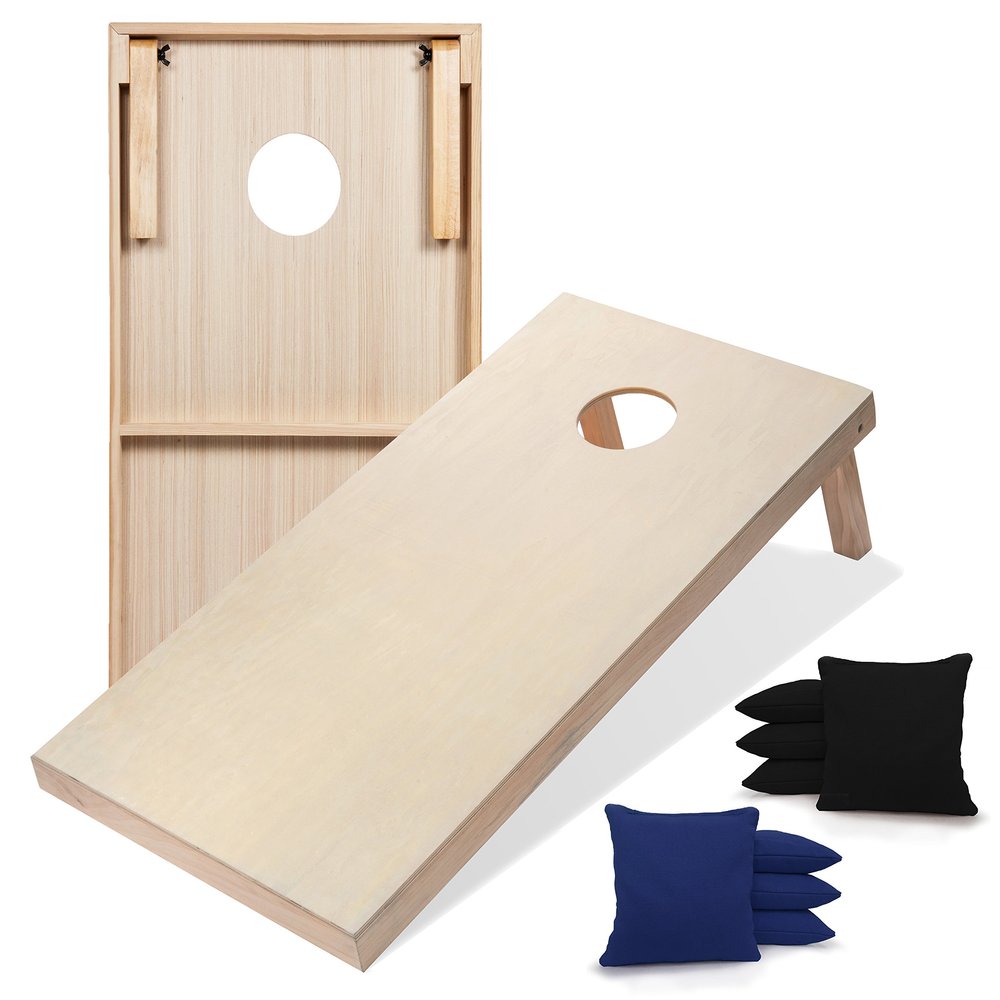 Tailgating Pros Premium Cornhole Game - Regulation or Tailgating Size Corn Hole Boards w/Corn Filled Bags & Optional LED Lights