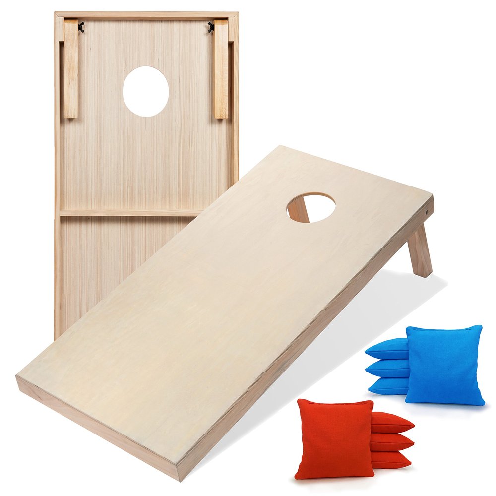 Tailgating Pros Premium Cornhole Game - Regulation or Tailgating Size Corn Hole Boards w/Corn Filled Bags & Optional LED Lights