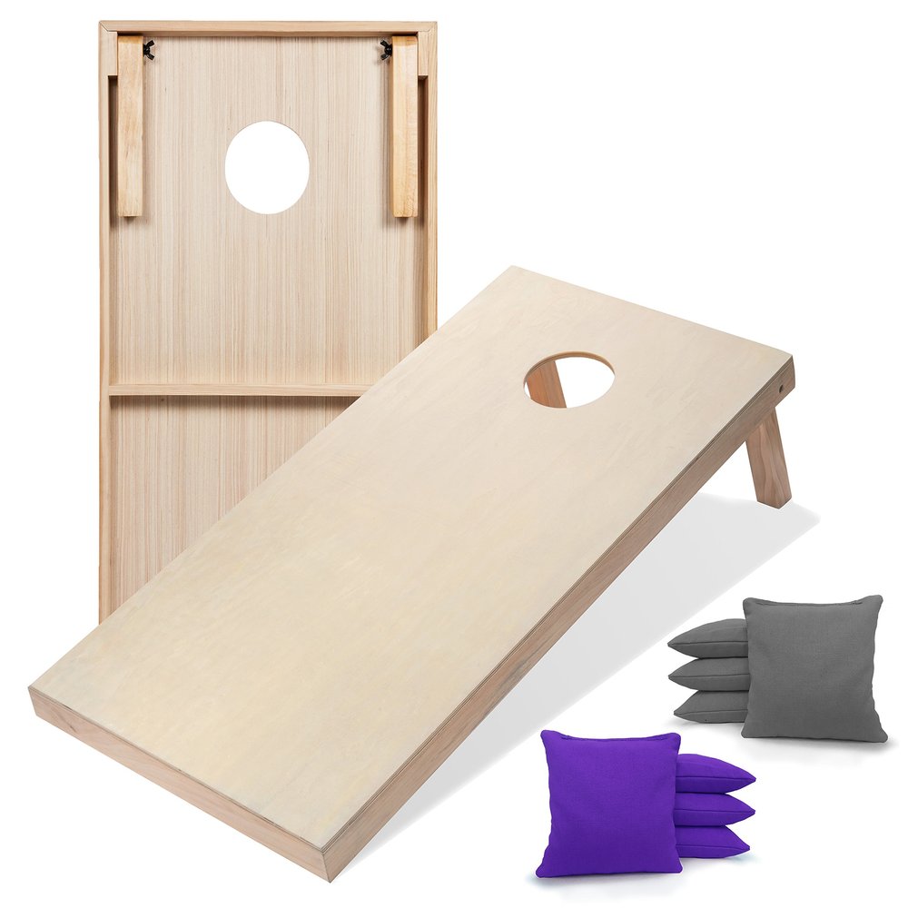 Tailgating Pros Premium Cornhole Game - Regulation or Tailgating Size Corn Hole Boards w/Corn Filled Bags & Optional LED Lights